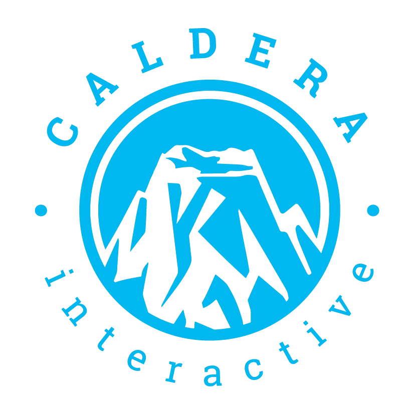 Image of the Caldera Interactive logo showing a caldera