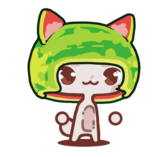 Image of a sprout wearing the watermelon helmet cosmetic