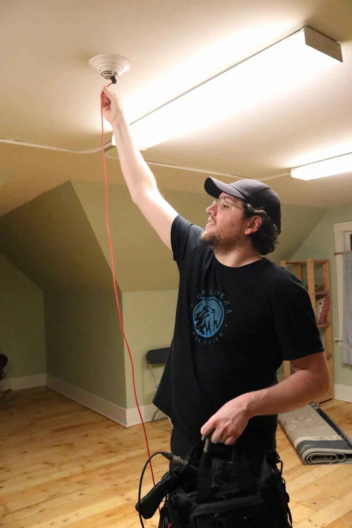 Photo of Isael recorded with his EMF microphone at Fort Edmonton Park