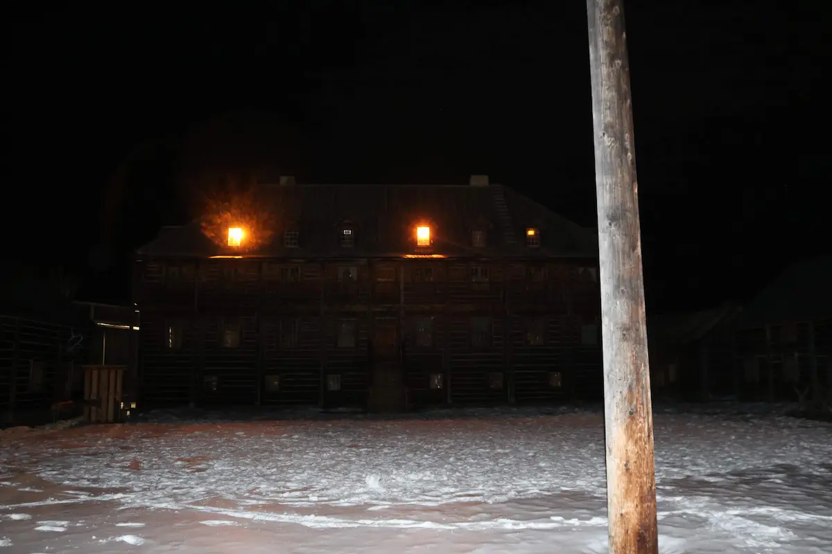 Photo of the last building we recorded at Fort Edmonton Park