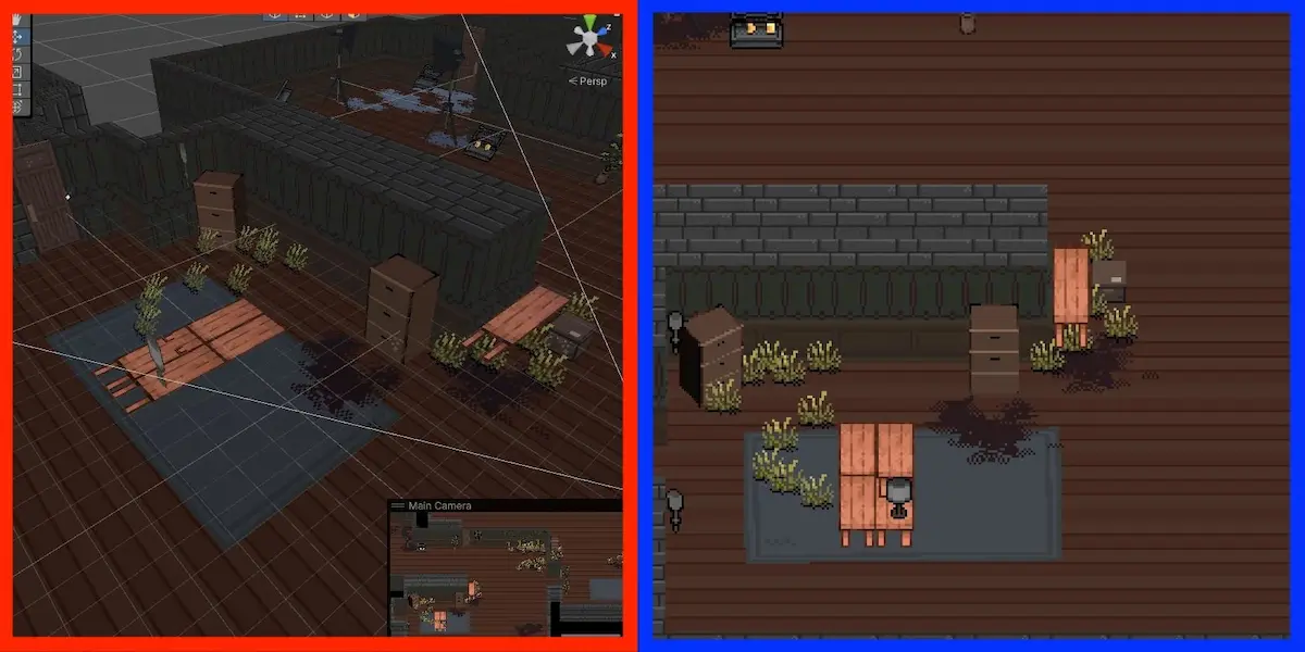 Image showing how our game is actually 3D but looks 2D