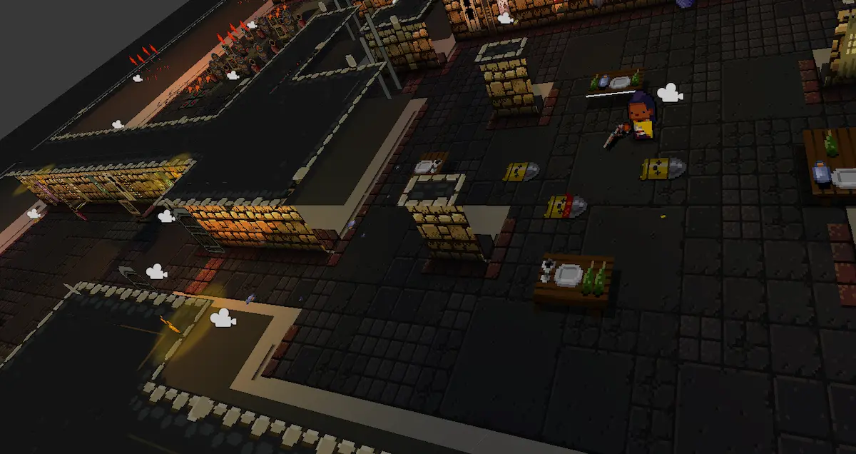 Screenshot of the 3D environment in Enter the Gungeon
