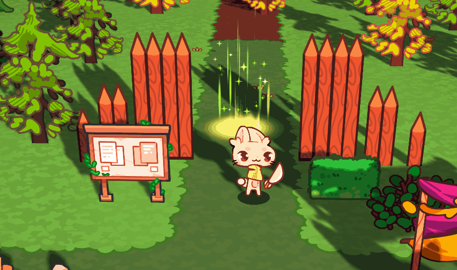 Gif showing the portal where a player can enter a run from the town