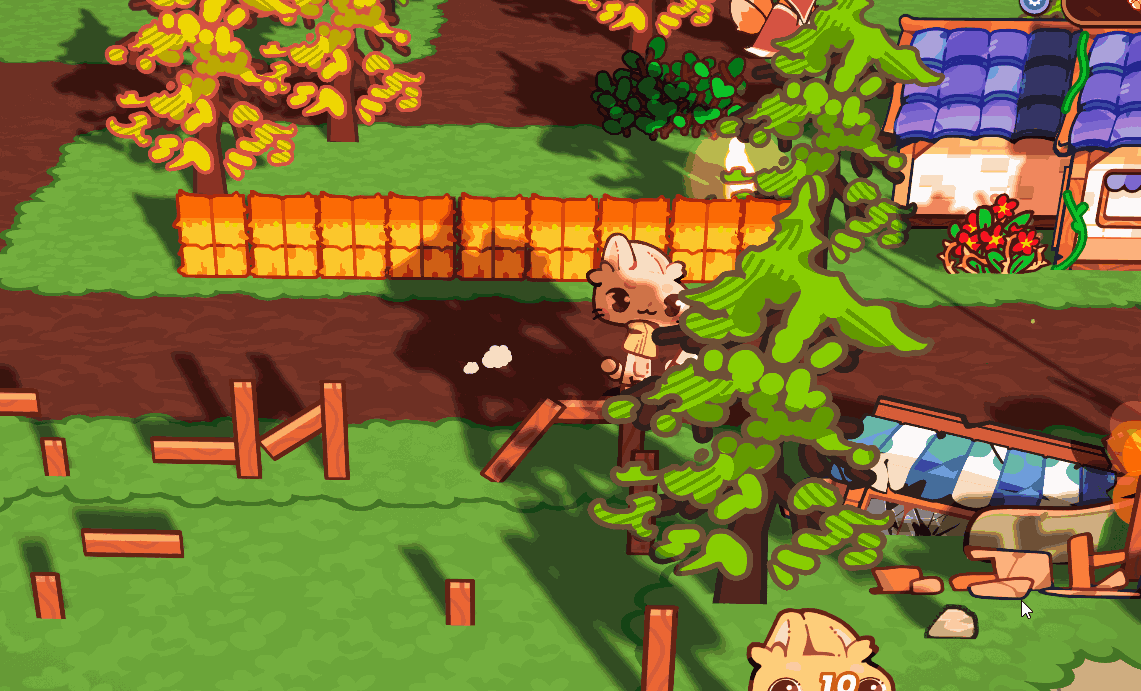 Gif of the rabbit walking in the town