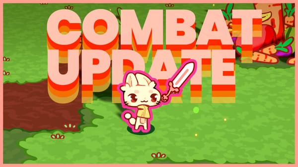 Thumbnail image showing the rabbit holding a sword with the title "combat update"